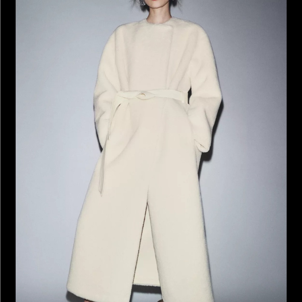Zara Faux Fur Coat ZW Collection Limited Edition